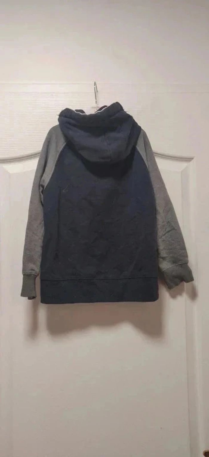 Sweat gilet zippé marine et gris à capuche Tape à l'oeil 8ans - photo numéro 2