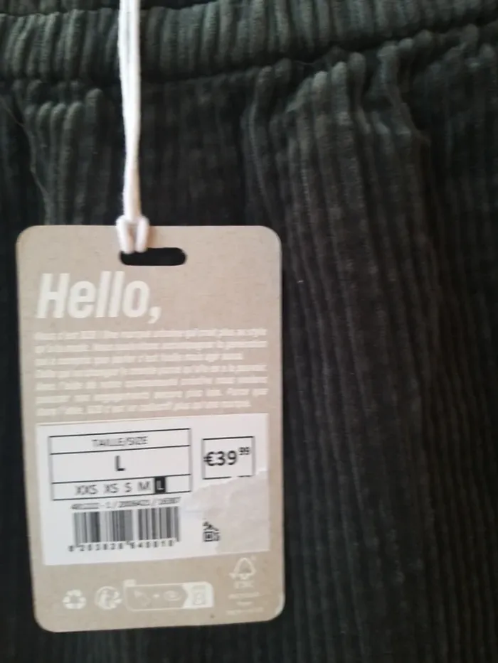 Pantalon femme large velours noir - photo numéro 2