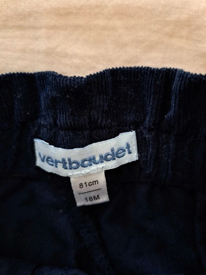 Short velours fille bleu foncé taille 18 mois Vertbaudet - photo numéro 3