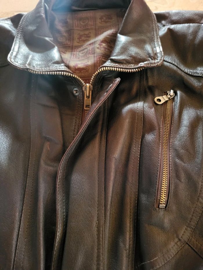 Cuir vintage marron foncé taille 48 - XL - photo numéro 11