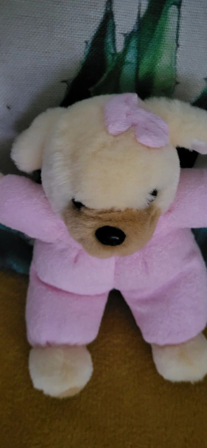 Peluche chien rose - photo numéro 2