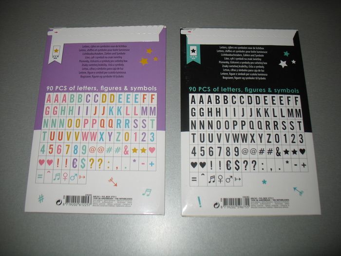 2 PAQUETS DE LETTRES POUR BOITE LUMINEUSE - NEUF - n°17 - photo numéro 2