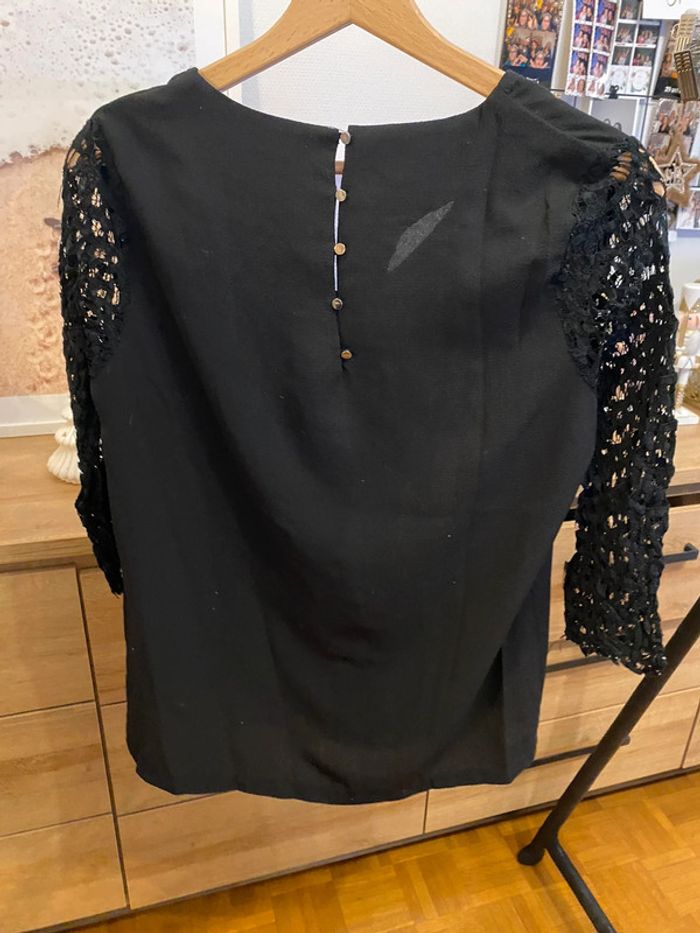 Blouse noire dentelle - photo numéro 3