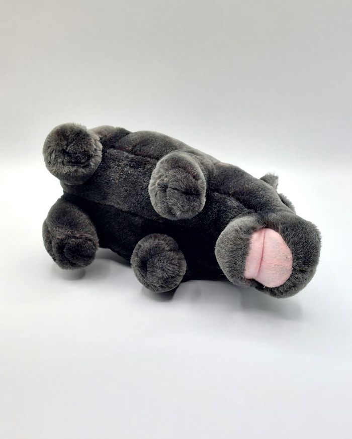 Peluche doudou hippopotame gris anthracite PIA Holland noir bouche rose 27 cm - photo numéro 6