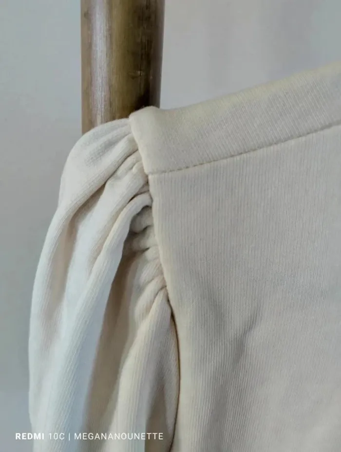 🤍 Robe Pull à Capuche Crème – Taille 38 – Naf Naf – Neuve – 100% Coton - photo numéro 9