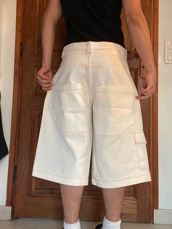 Jort / short blanc cargo oversize Crema  streetwear Carpenter y2k 100% coton taille 42FR