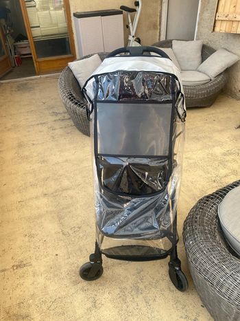 protège pluie pour poussette universelle transparente en plastique neuve - n60j