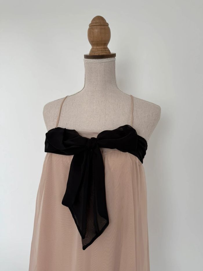 Robe bretelles tunique rose noir neuf Kleid dress Vestido Vestito jurk jumpsuit donna woman hm 38 - photo numéro 6