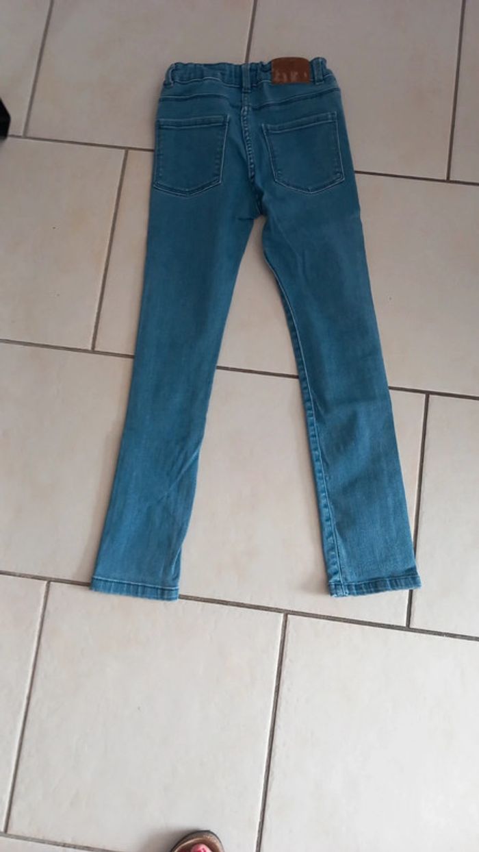 Jean slim dpam 10 ans bleu fille taille réglable - photo numéro 3