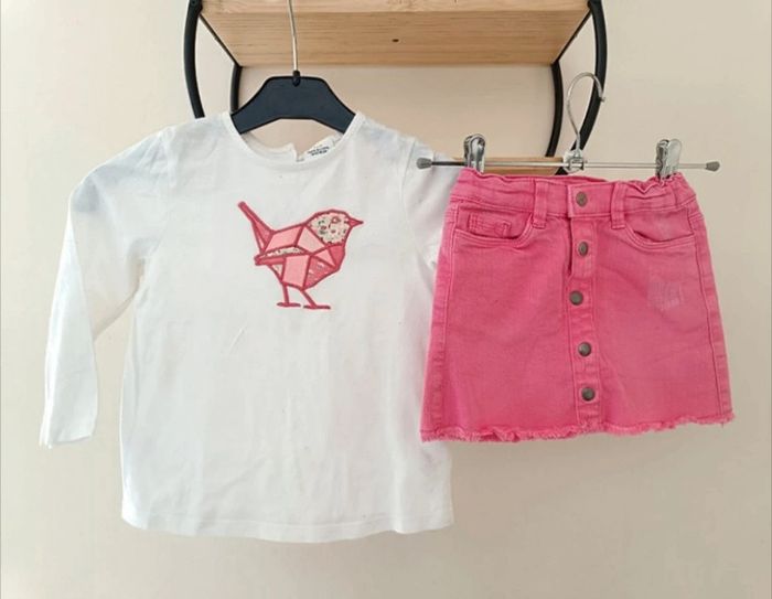 36 mois 3 ans ensemble tape a l'oeil Teeshirt et jupe
