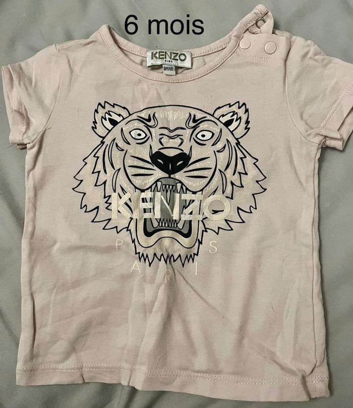 Tee-shirt KENZO kids - rose - 6 mois - manches courtes