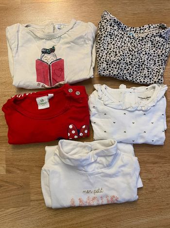 Lot t-shirts manches longues 9 mois