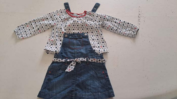 robe en jean avec chemisier assorti - 18 mois - photo numéro 2