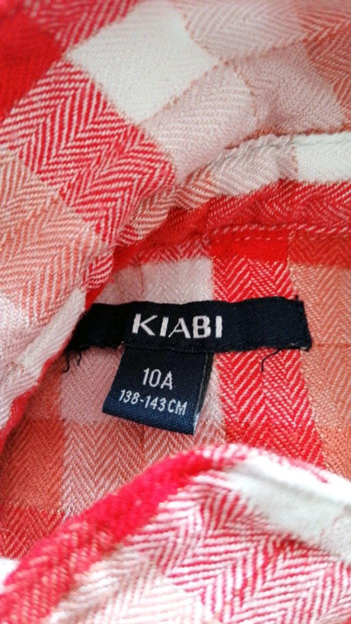 Chemise à carreaux rouges et blanches Kiabi 10 ans - photo numéro 5