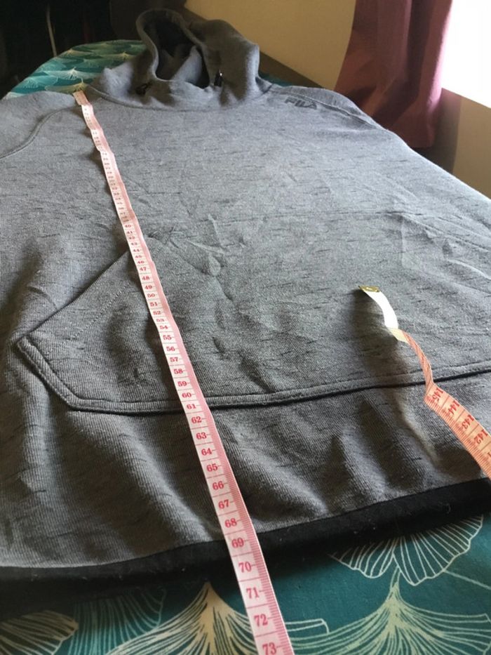 Sweat à capuche pour homme Fila gris chiné foncé taille M 044 - photo numéro 7