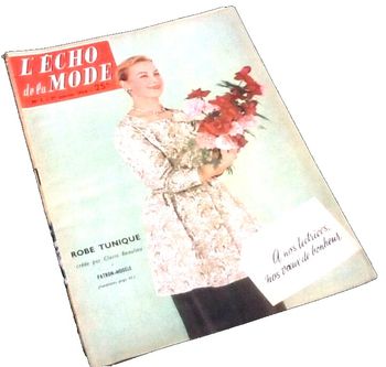 L' Echo de la Mode  Robe tunique 1er Janvier 1956  N° 1