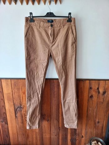 Pantalon chino marron slim fit