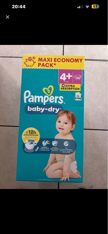 1 carton pampers baby dry 4+