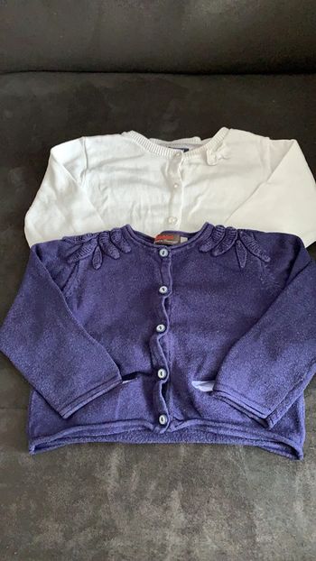 Lot 2 gilets fille 12 mois