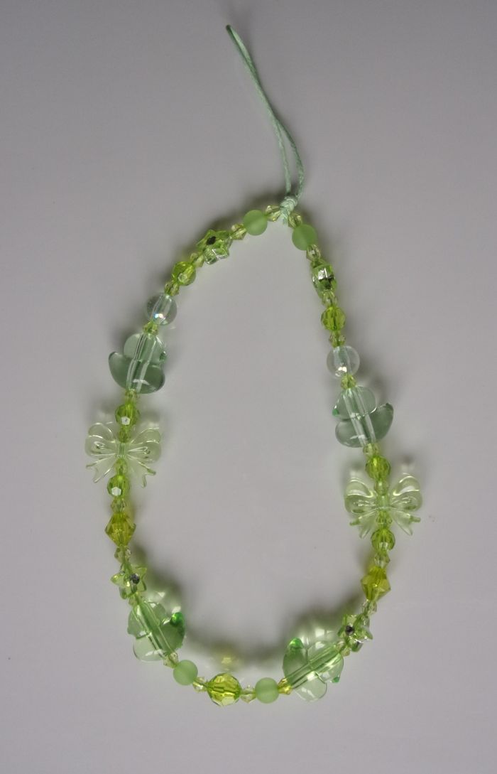 Cordon bracelet déco pour portable canard vert clair