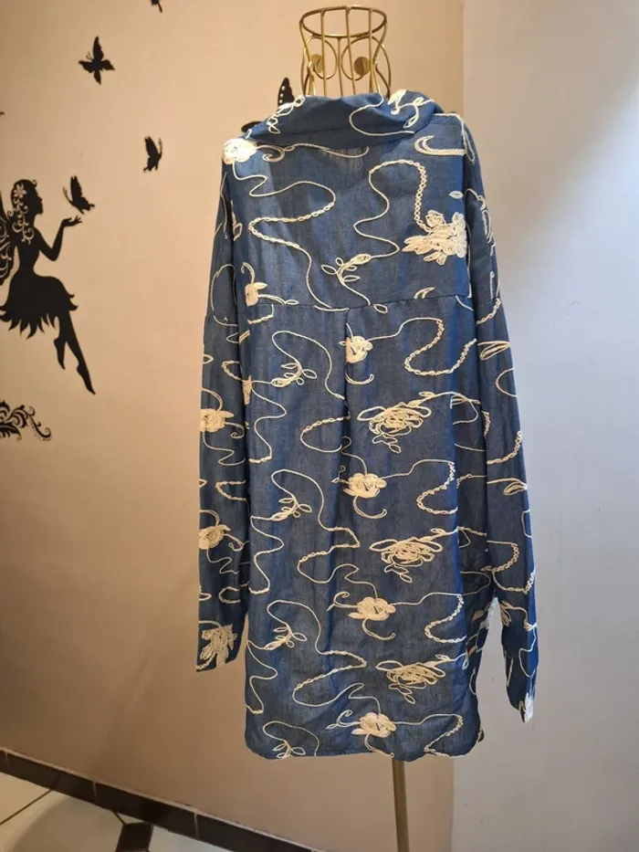 Chemise coton & broderies - Made in italy - photo numéro 3