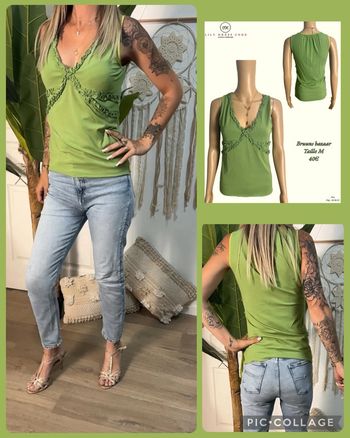 💚 Débardeur vert à détails volantés – Bruuns Bazaar – Taille M NEW 💚