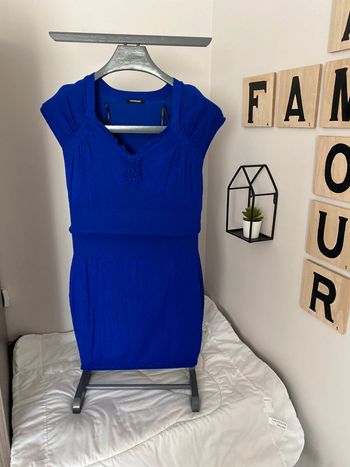 Robe en laine bleu électrique Morgan