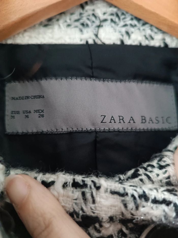 Veste/manteau col officier ZARA - tweed - crème - taille M - neuve - photo numéro 4