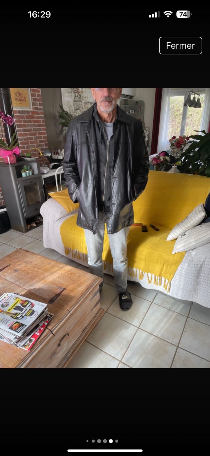 Manteau homme cuir Brice t M/L - photo numéro 3