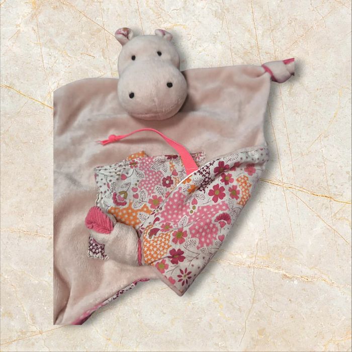 Doudou hippopotame rose clair Dpam (du pareil au même) - photo numéro 2