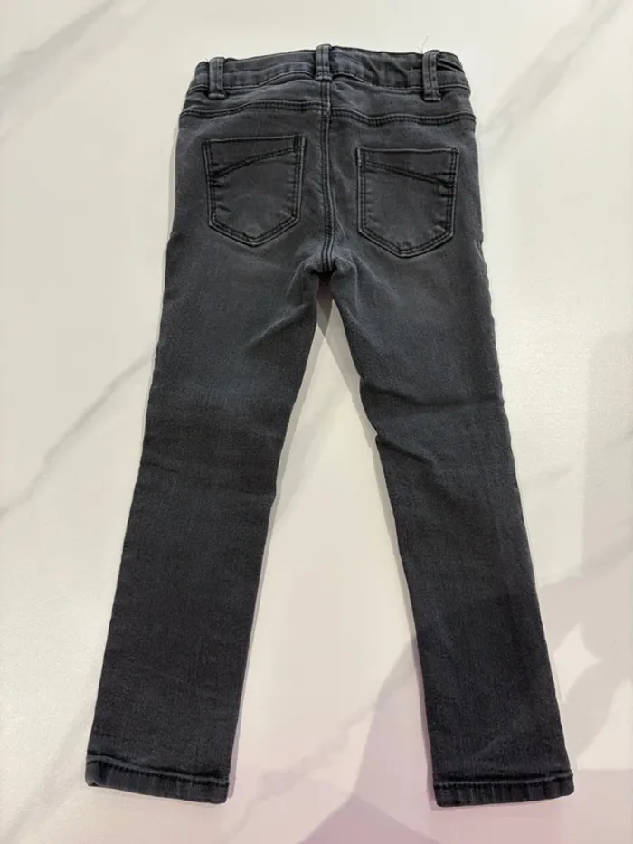 Jeans super Skinny noir/gris foncé 4 ans fille Kiabi - photo numéro 4