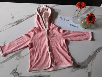 Gilet rose Looney tuns capuche t 12 mois