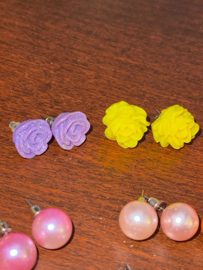 Lot de 8 paires de boucles d’oreilles neuves - photo numéro 4