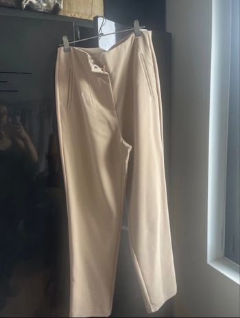 Tailleur beige veste et pantalon 