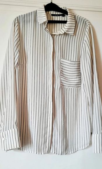 Chemisier blanc à rayures
