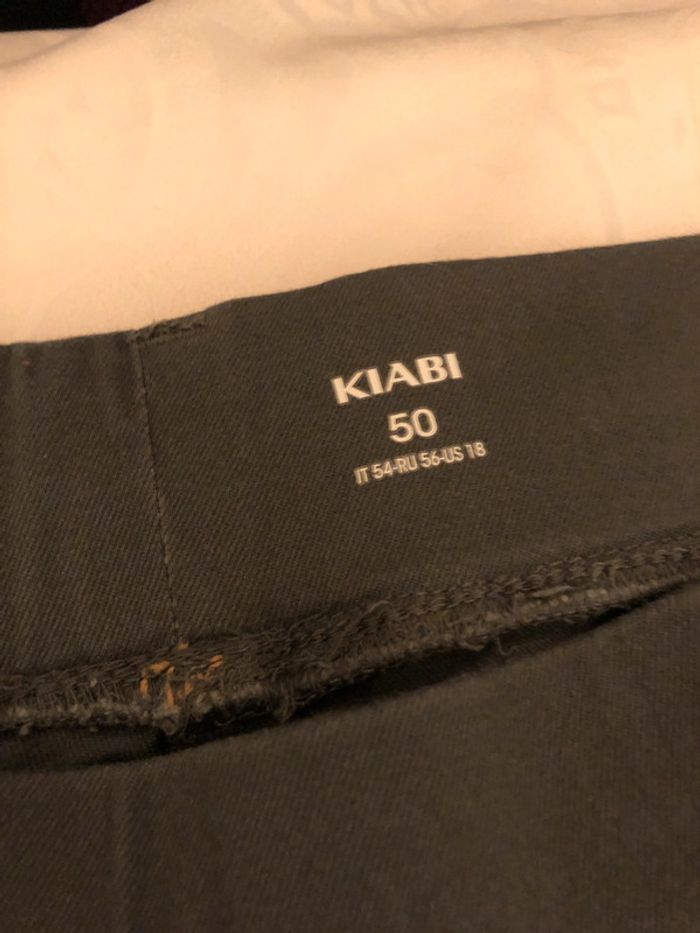 Pantalon femme taille 50 gris taille elastique - photo numéro 3