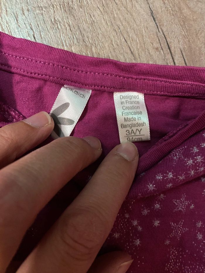 Pull rose fuschia Okaïdi 3 ans étoiles - photo numéro 3