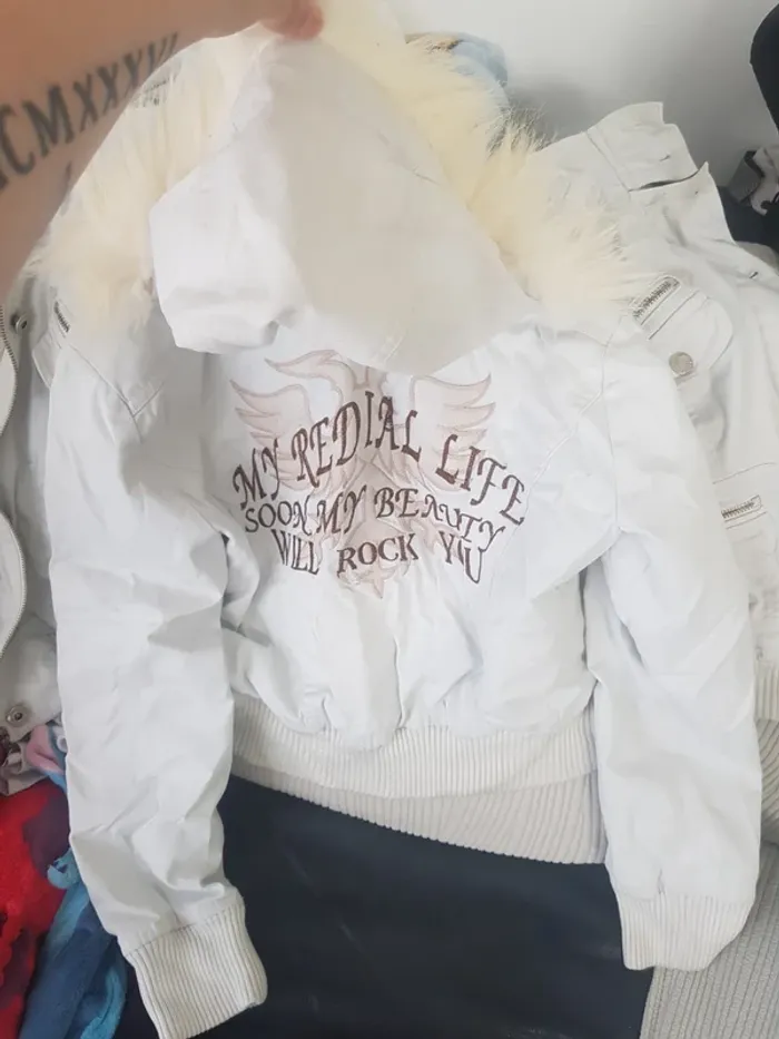 Manteau blanc "Rock You" Femme Taille L - photo numéro 9