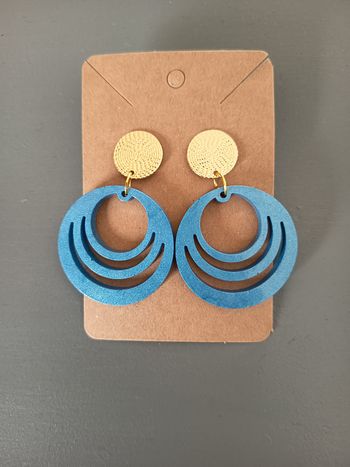 Boucles d'oreilles bleues nacrées