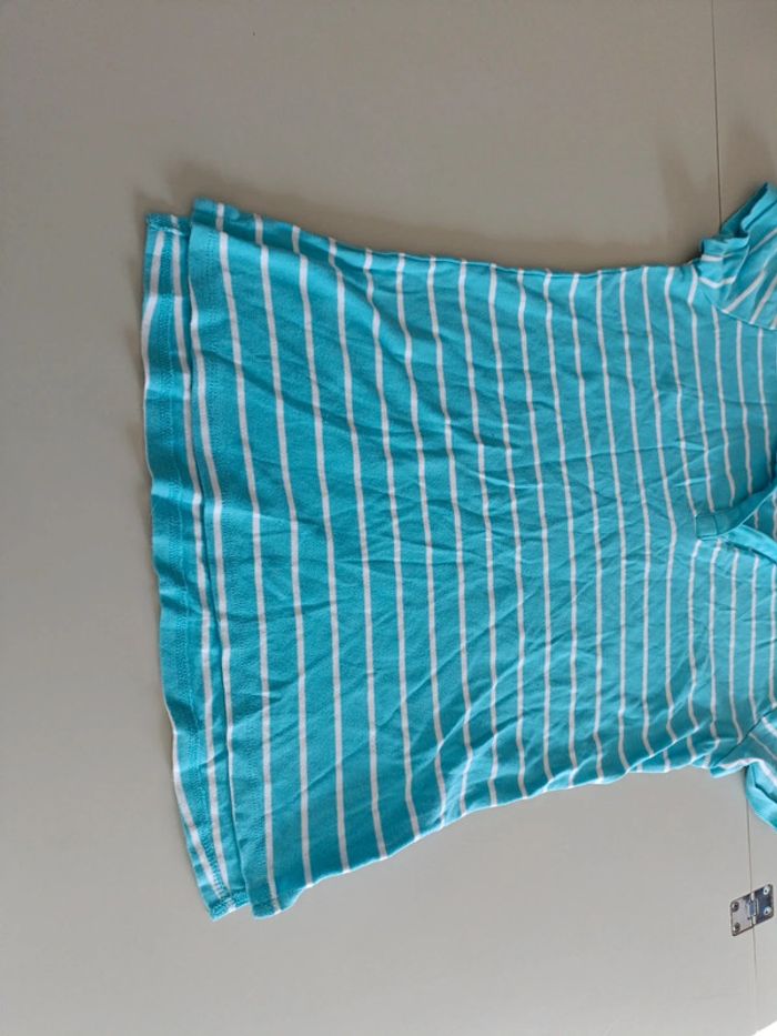 Polo rayé bleu et blanc taille m basic c&A - photo numéro 5