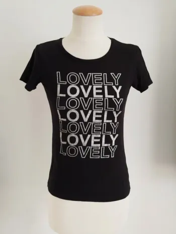 Tee-shirt manches courtes noir imprimé argenté Influx taille 16 ans