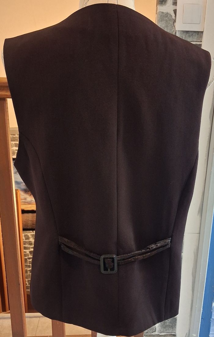 Gilet-boléro marron et imprimé reptile - photo numéro 5