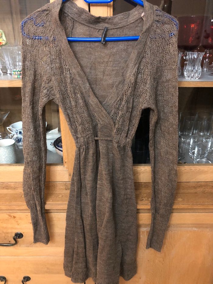 Robe marron en maille Naf Naf