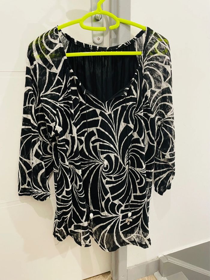 Blouse femme taille 52 noir & blanc