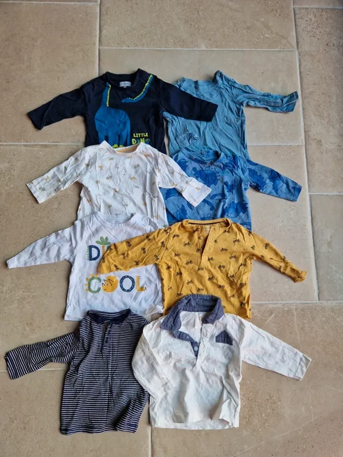 Lot 8 tee shirt garçon 6 mois