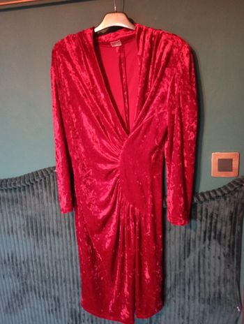 Robe midi sexy velours rouge