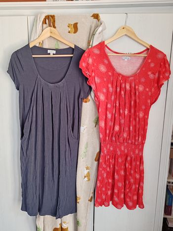 Lot de 2 robes grossesse et allaitement, vertbaudet, taille 38-40