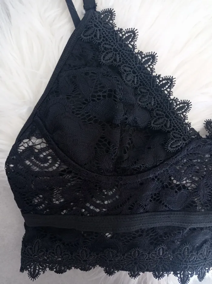Magnifique Brassière soutien gorge sexy noire broderie et dentelle T.M Shein - photo numéro 2