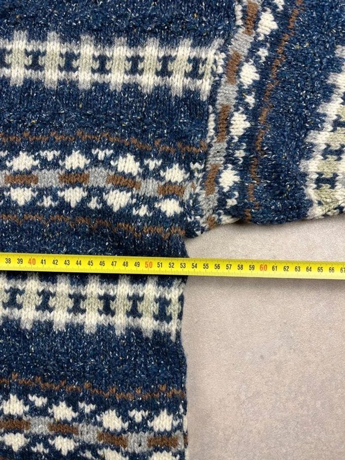 Pull vintage papy col roulé 90% laine 10% soie - Turtleneck Wool & Silk cable knit 00's - XL - photo numéro 8
