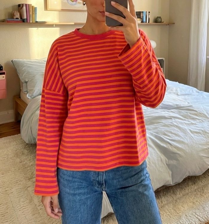 Haut rayure fushia & orange